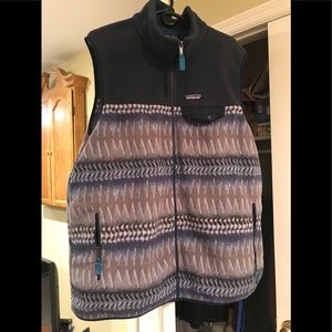 Patagonia vest blue brown pattern